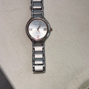 Anne Klein Two-Tone Silver and Rose Gold Women's Bracelet Watch